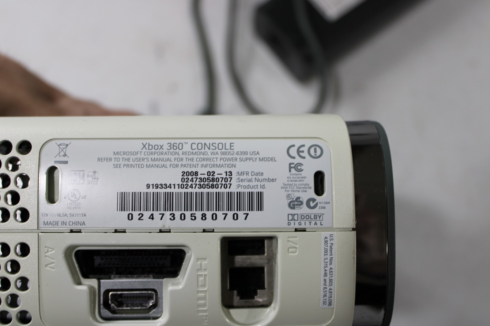 Xbox 360 Arcade Console and storage For Repair –RROD ERROR E74 – HDMI (2008)
