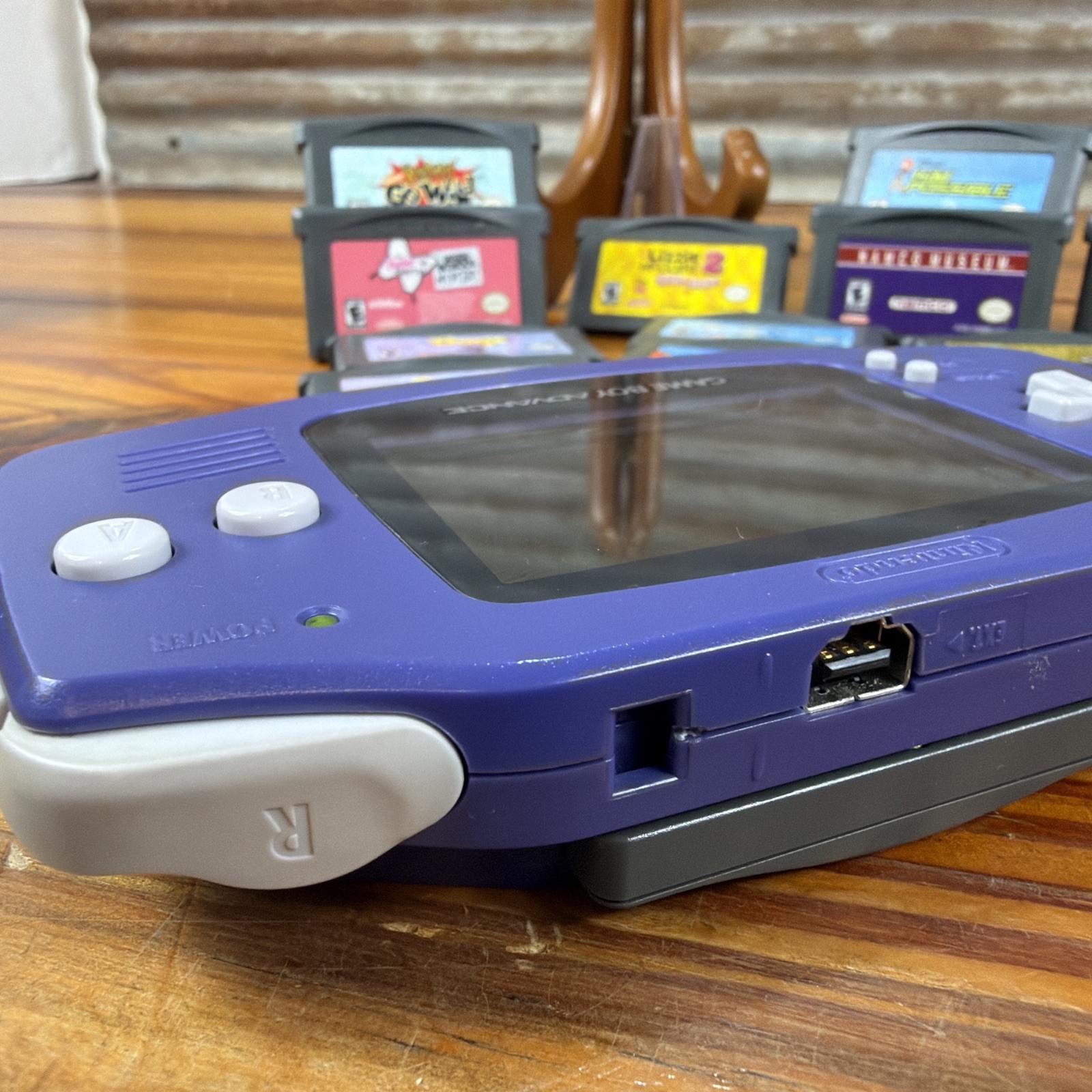 Nintendo Game Boy Advance Handheld HUGE BUNDLE Purple Indigo 14 Games PLUS!