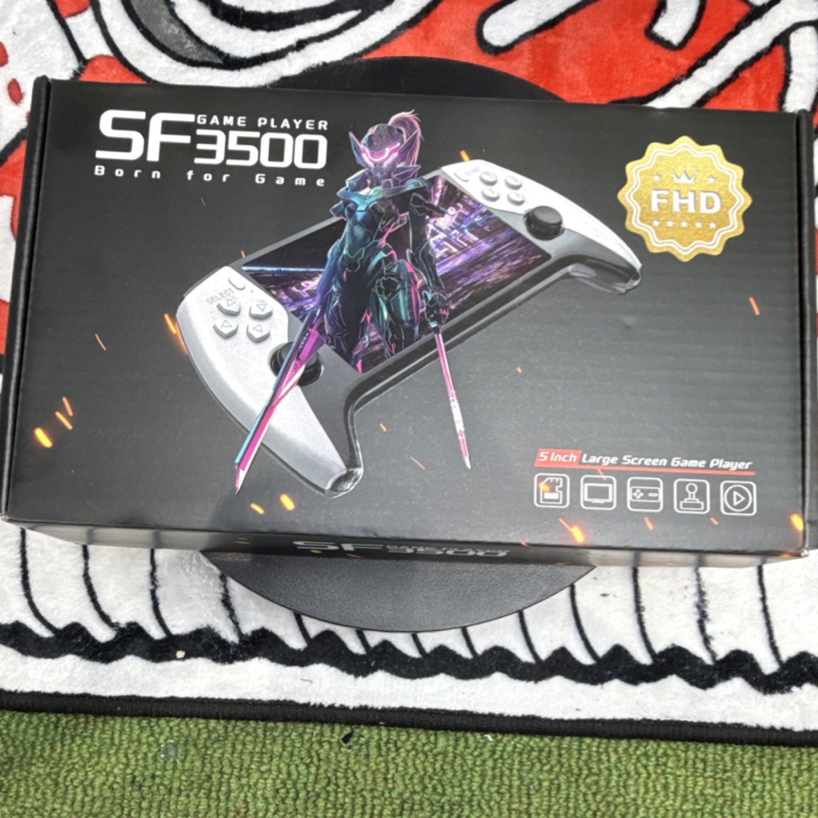SF3500 Handheld Game Console 5″ IPS FHD, 2G, HDMI USB-C AUX OTG, Black/White