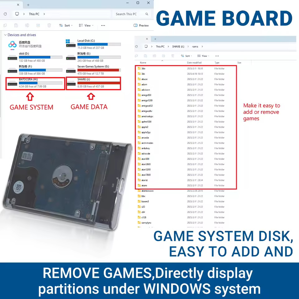 500GB Retro Game HDD 14,000 Games 30 Emulators Plug & Play