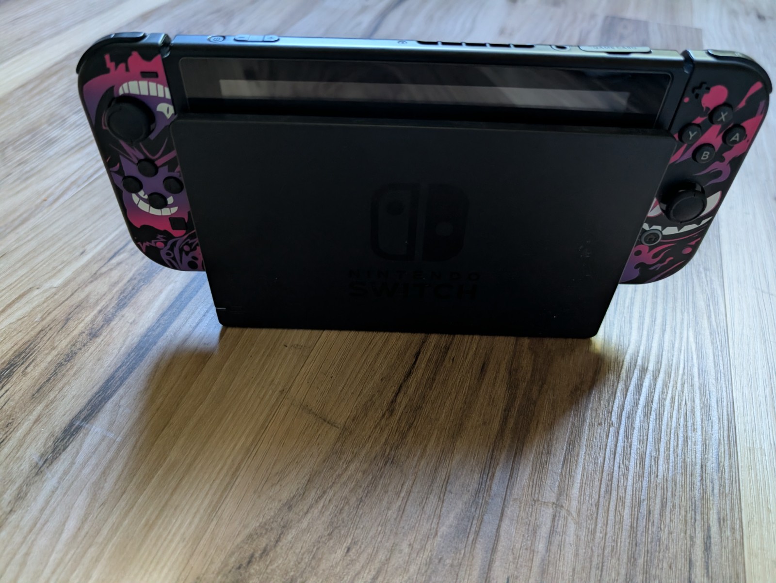 Nintendo Switch 32GB Black Console w/ Dock, Pink/Purple Joy-Con Skins 1080p