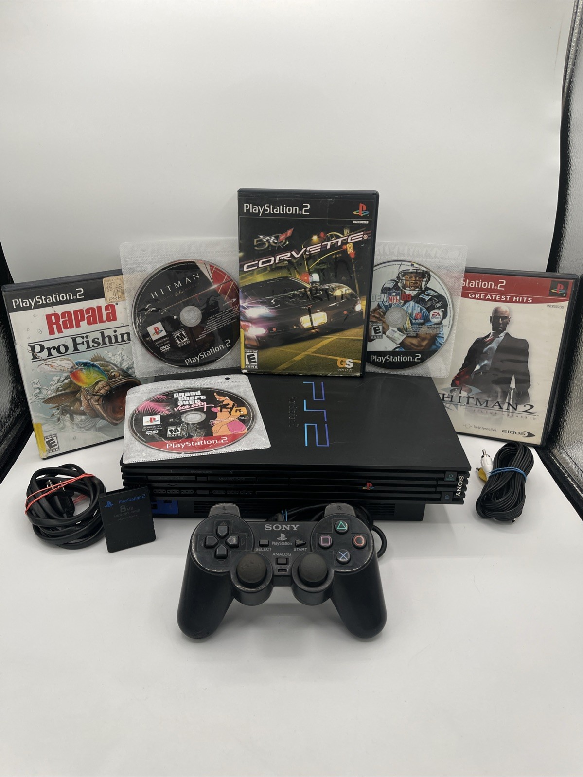 PlayStation 2 PS2 Fat Console Bundle SCPH-35001 Controller 6 Games Memory Card