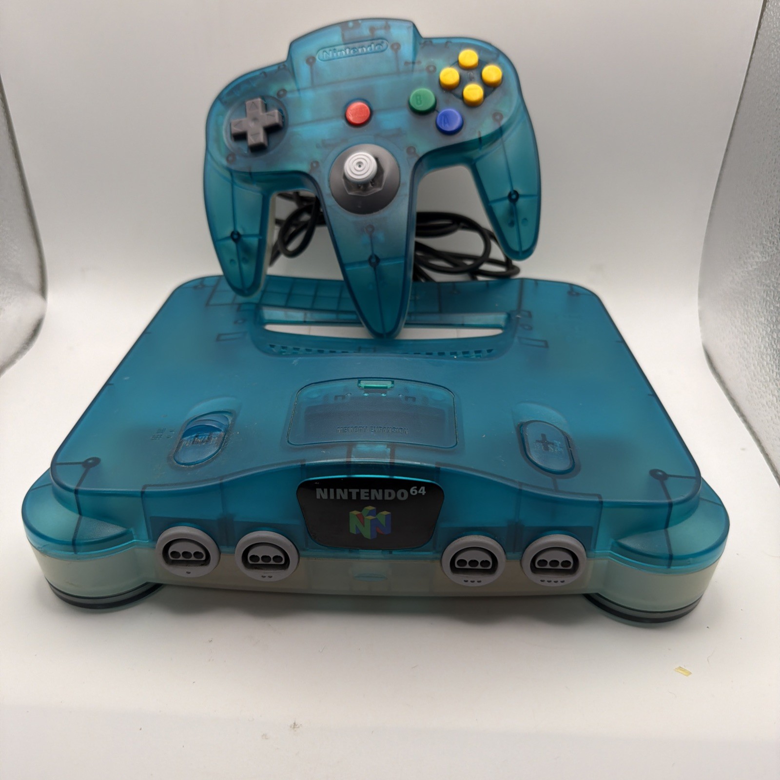 Genuine Nintendo 64 N64 Clear Blue Ice Console OEM + GAMES *Region Free