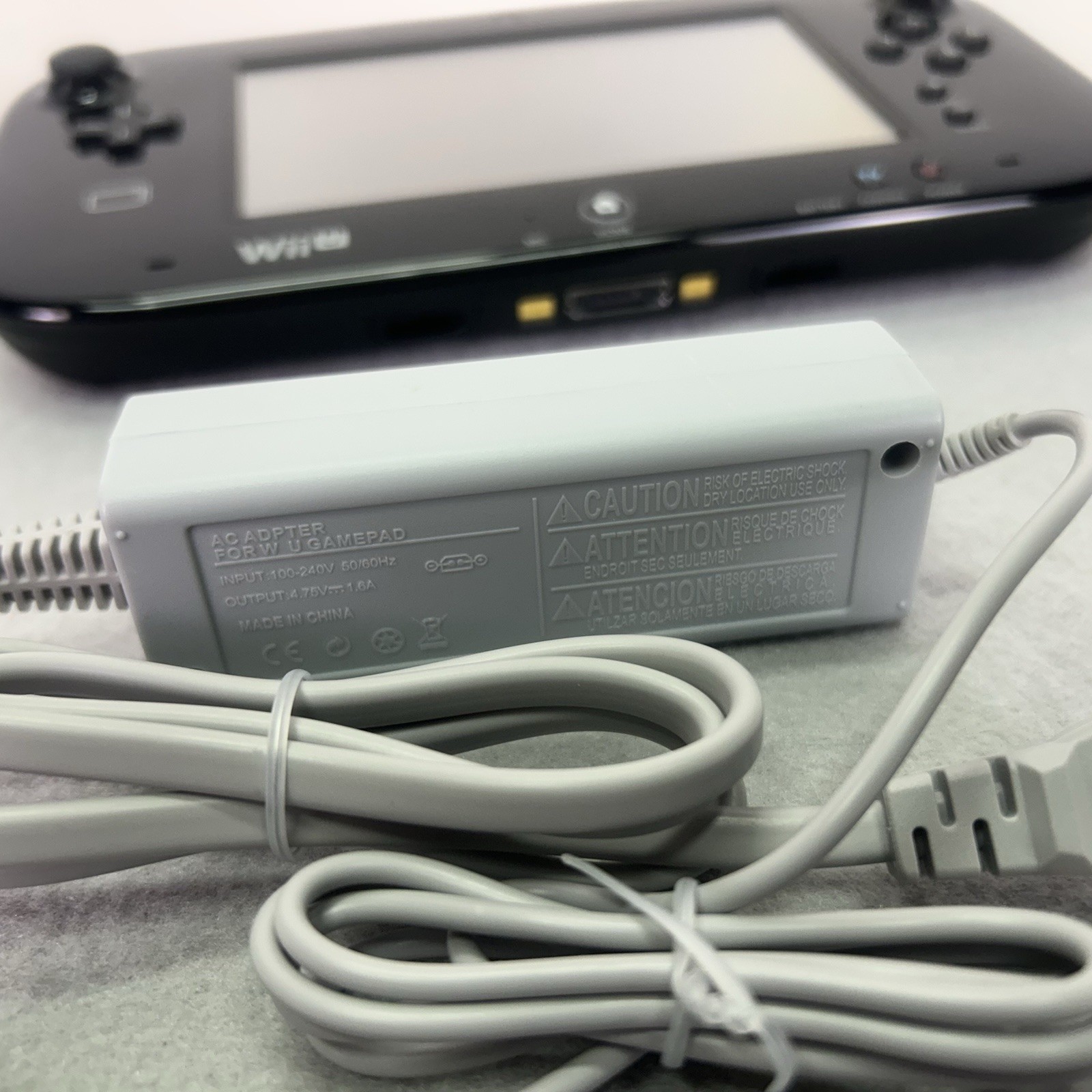 Nintendo Wii U GamePad Controller WUP-010 (USA) Black W Charger Tested Works