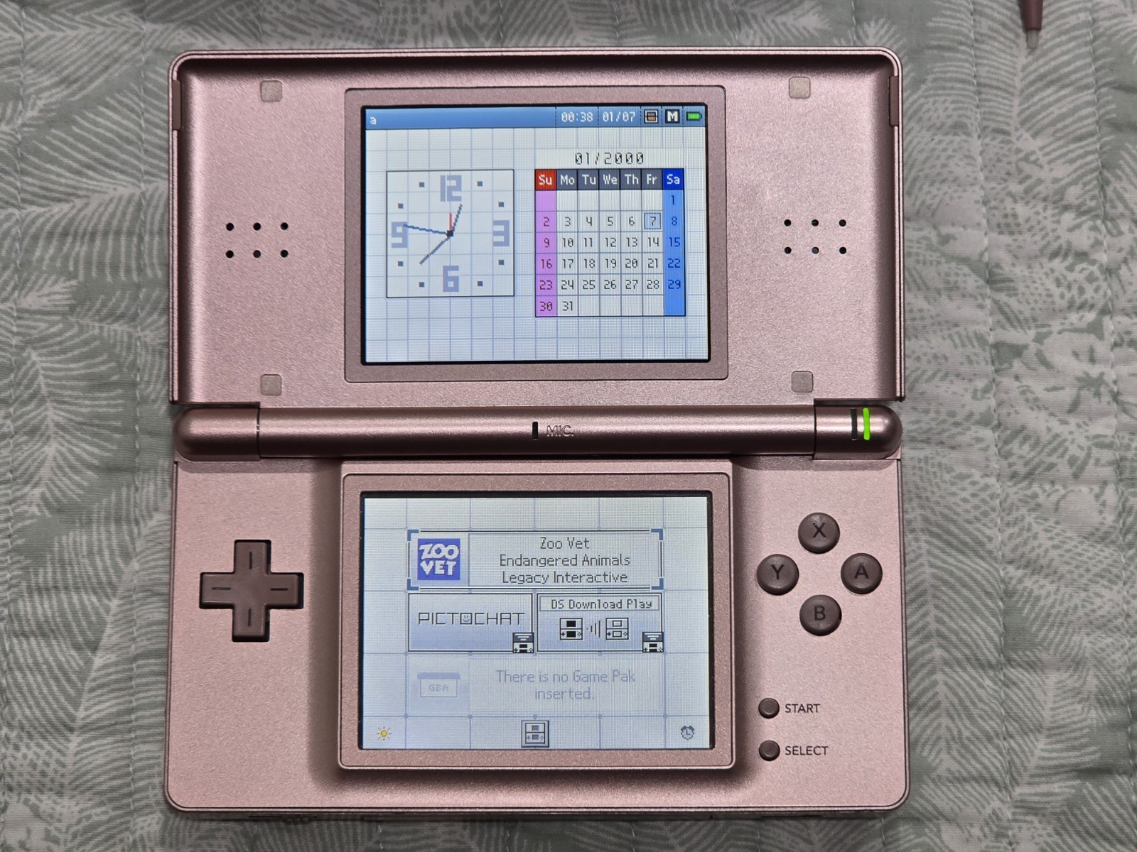 EXCELLENT Nintendo DS Lite Metallic Rose Pink Console + 10 Games Charger Case