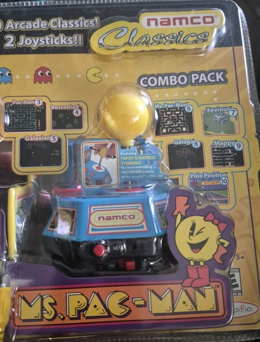 Namco Classics Combo Pack TV Plug Play Pac-Man Ms Pacman 10 Arcade Games NEW