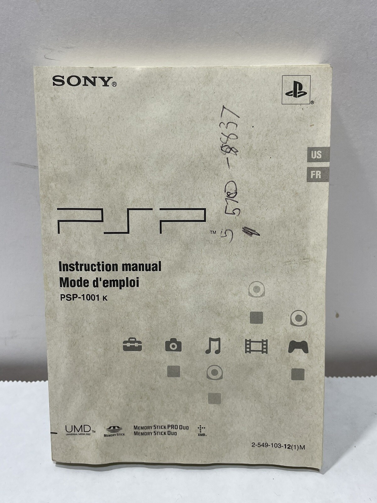Sony PSP 1001 Black Portable Handheld Game System Console Manual Booklet Only