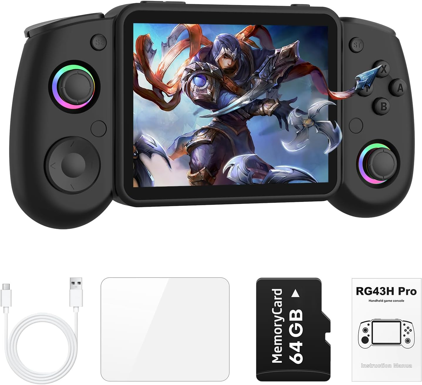 RG43H PRO Retro Handheld Game Console,4.3 Inch IPS Screen, RK3562 Quad-Core Cpu,
