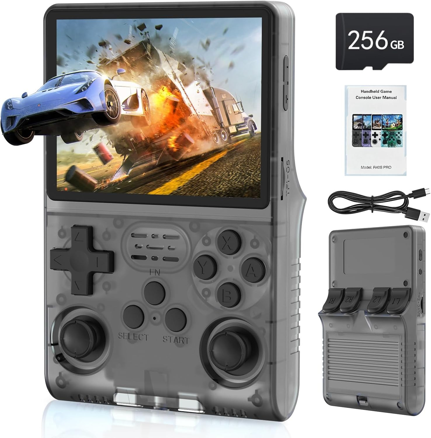 [30000 in 1] R40S PRO Handheld Game Console 3.5 Inch IPS Screen Mini Retro Conso