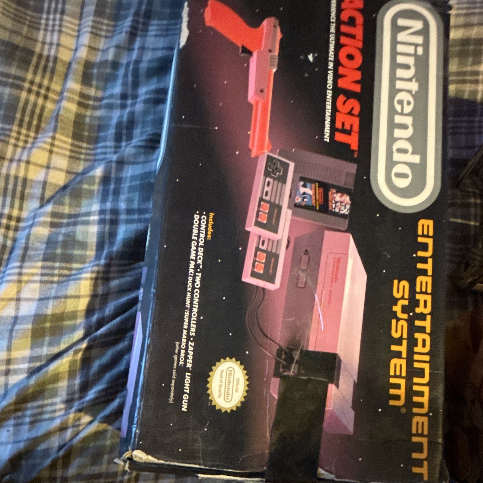 Nintendo NES Action Set Console w/ Box, 2 Controllers, no power cord