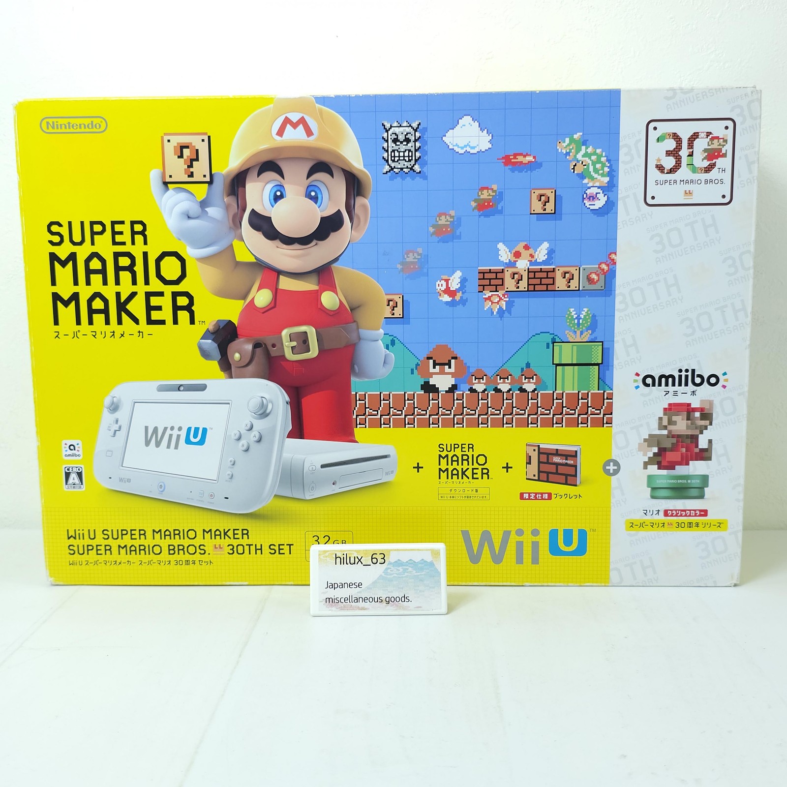 Nintendo Wii U Super Mario Maker the 30th Anniversary amiibo Set 32GB Limited