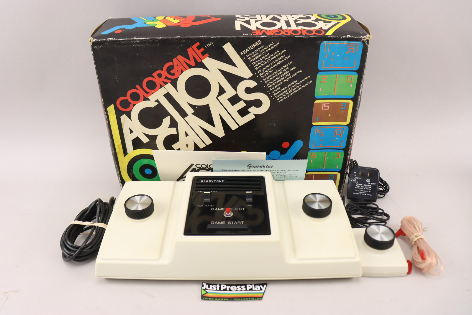 Rare Vintage Glorytone Colorgame 6 Action Games Video Game System CIB Pong Clone