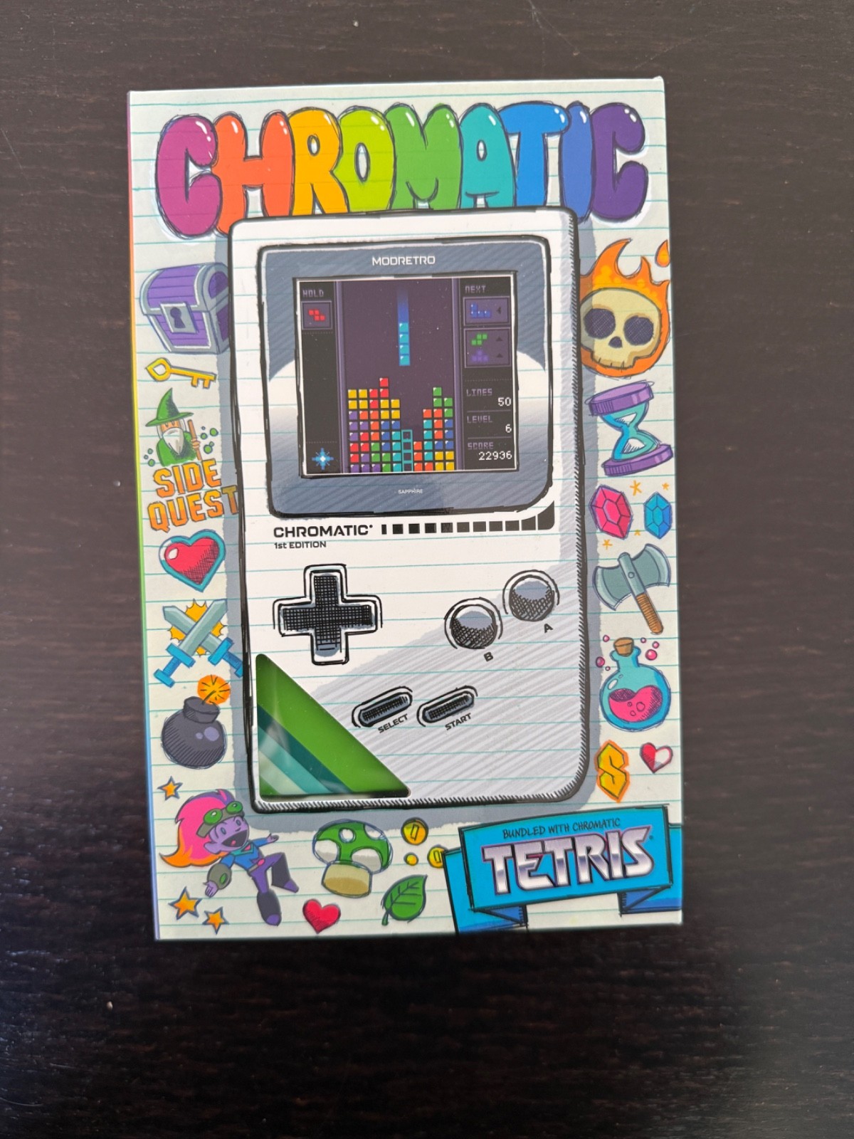 NEW RARE 1st EDITION ModRetro Chromatic Premium Game Console Sapphire GREEN