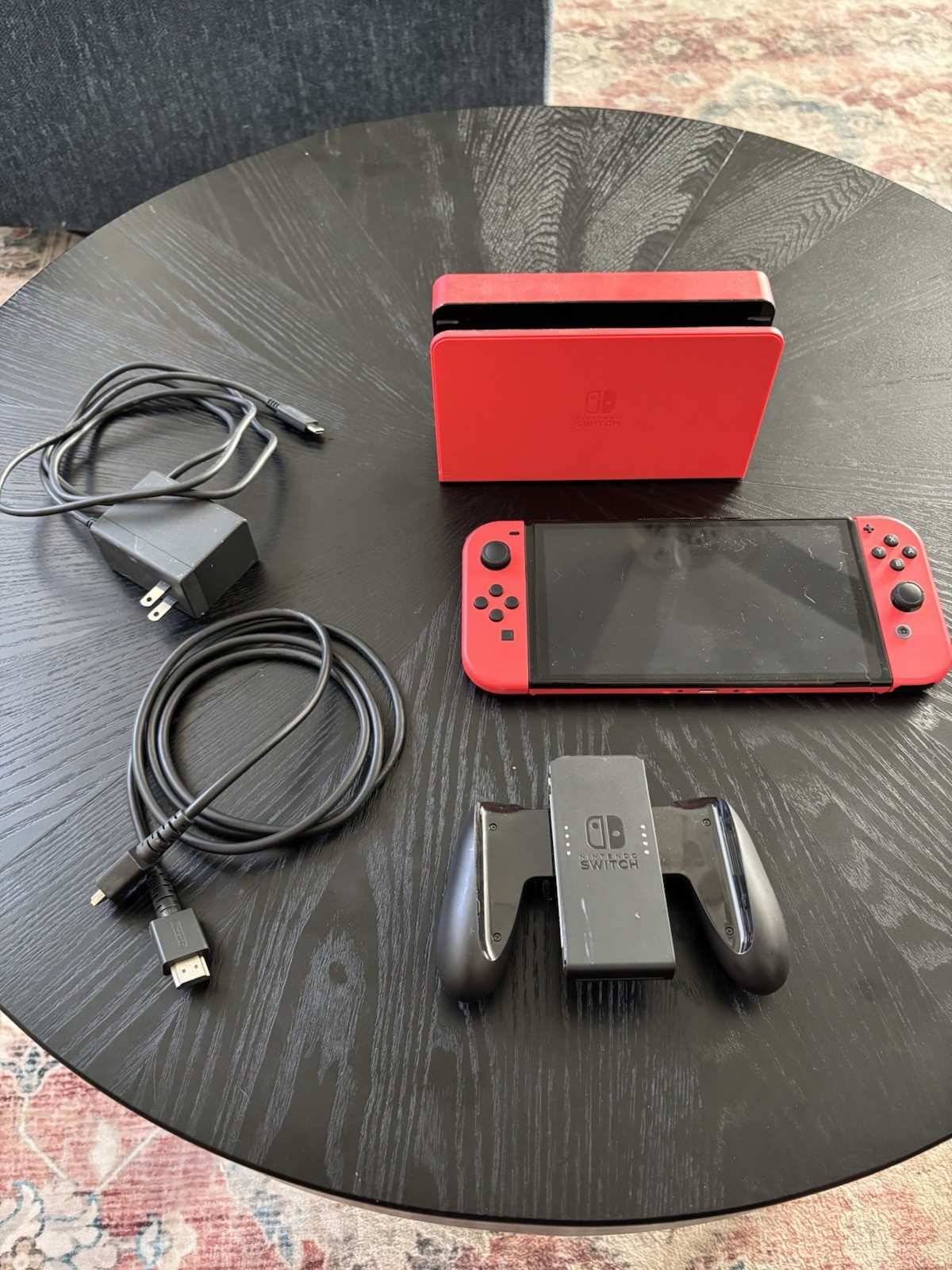 Nintendo Switch OLED Mario Edition Red with Dock Station and Power Cords