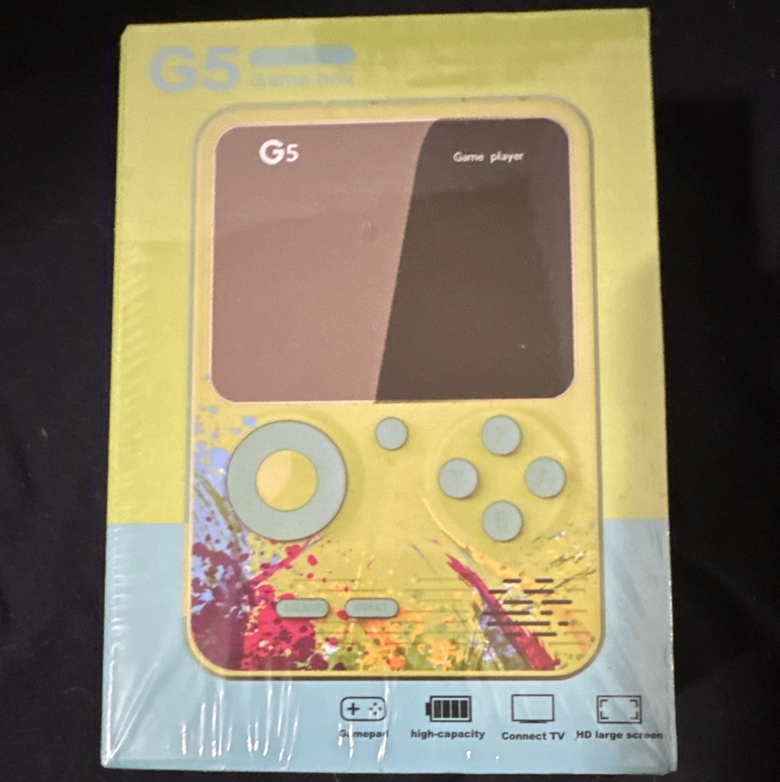 G5 Yellow Handheld System Backlit Screen TV Out w/ AV/DC Cable & Manual