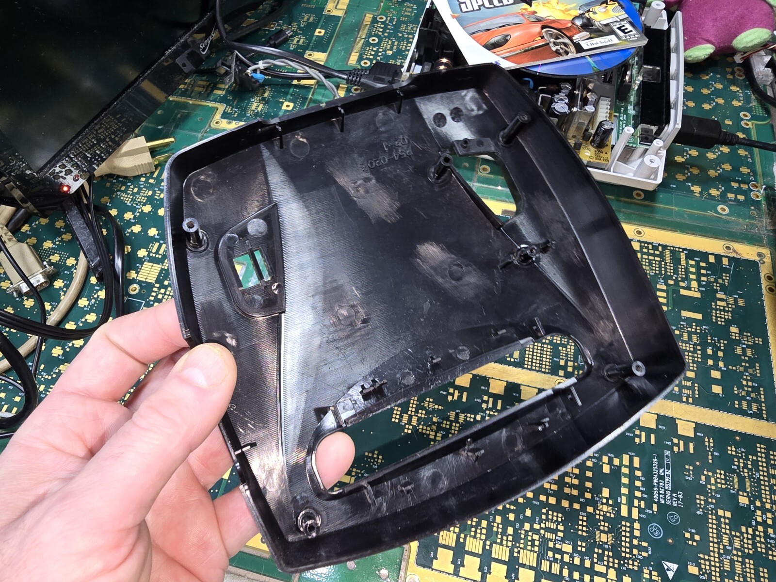 Sega Genesis Model 3 MK-1461 EMPTY Top Cover Plastic Black ONLY-Intact-OK-READ