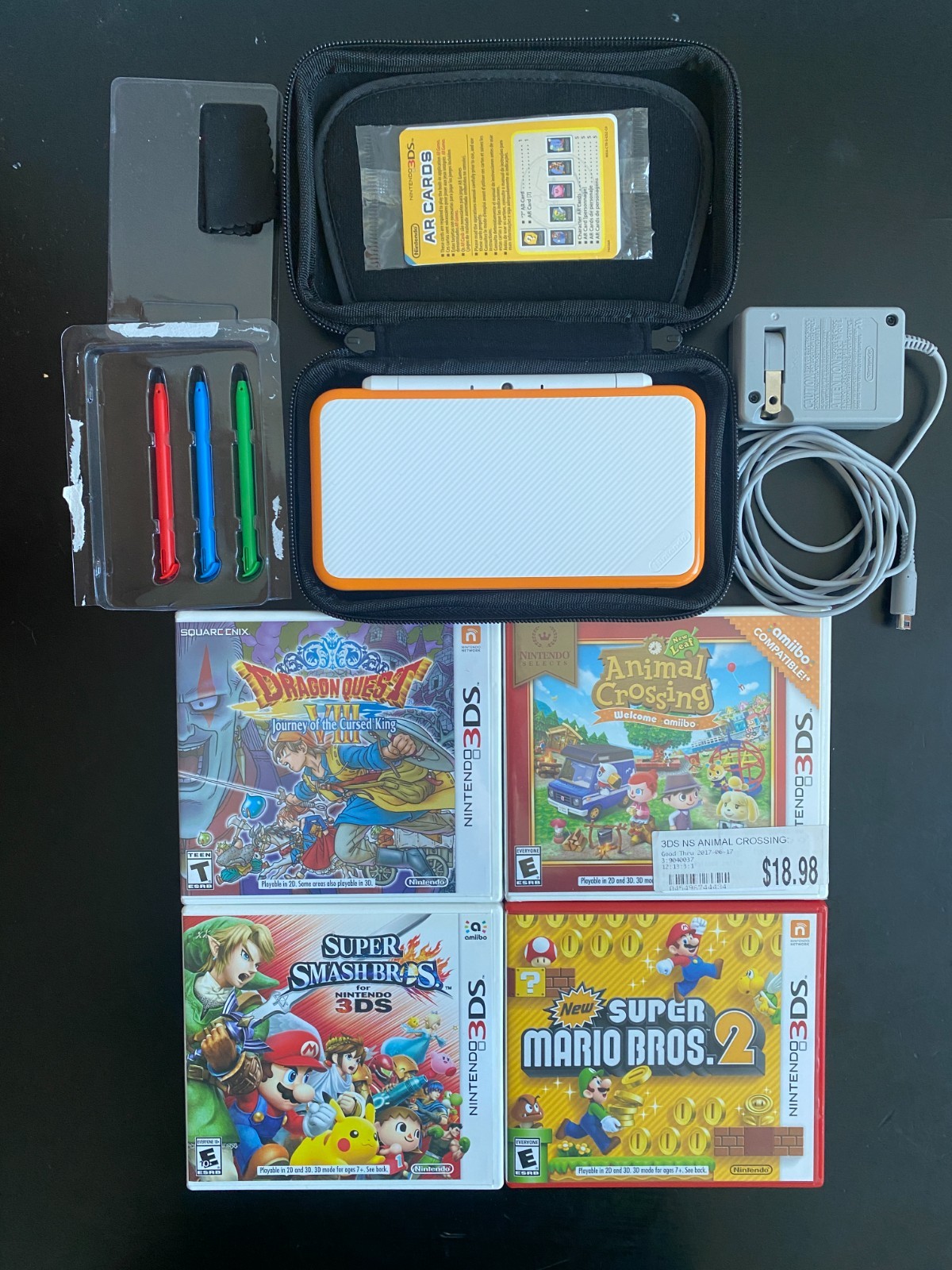 [S-Rank MINT] Nintendo New 2DS XL White Orange + Sealed Dragon Quest VIII Bundle