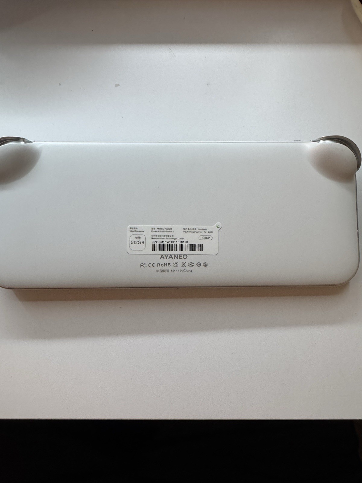 Ayaneo Pocket S Android Handheld 1440p White, 16GB+512 GB ,Snapdragon G3x +128sd
