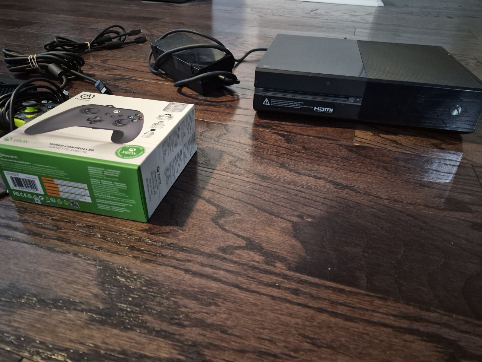 Microsoft Xbox One Black Console With Two Controllers And Cords