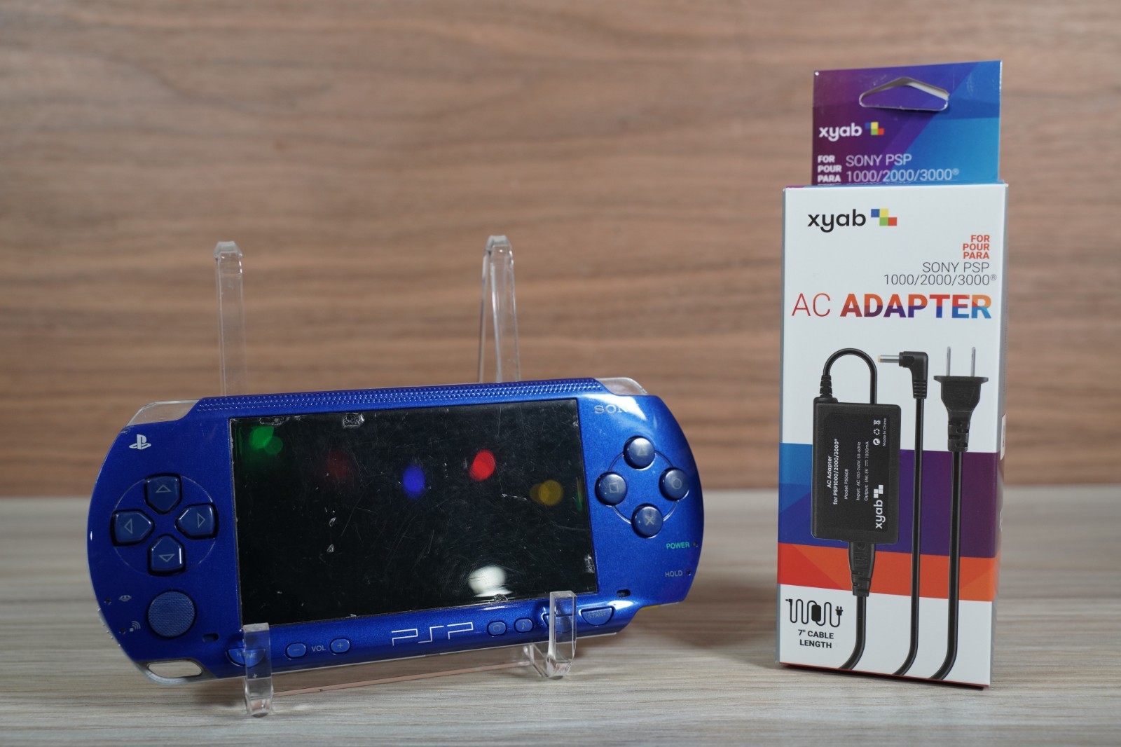 Sony Blue PSP-1000 Handheld Tested – New battery and charger! CLEANED