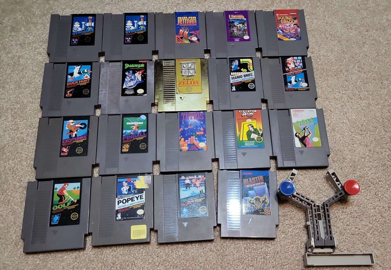 Nintendo NES Top Loader Console NES-101 Complete W/ Cables, And 19 Games & More