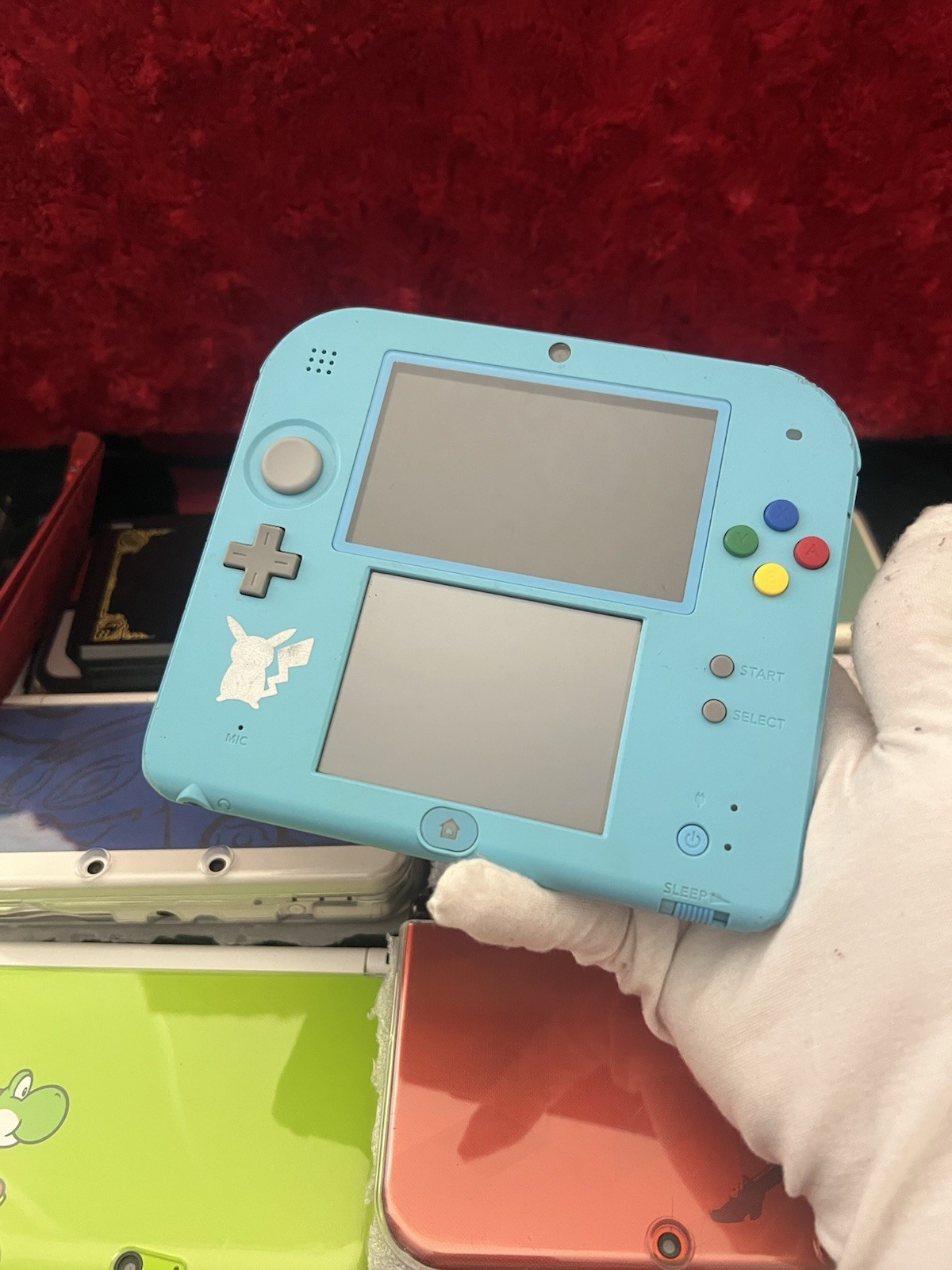 Nintendo 2DS Pokemon Pocket Monster Sun & Moon Light Blue Console Tested Use