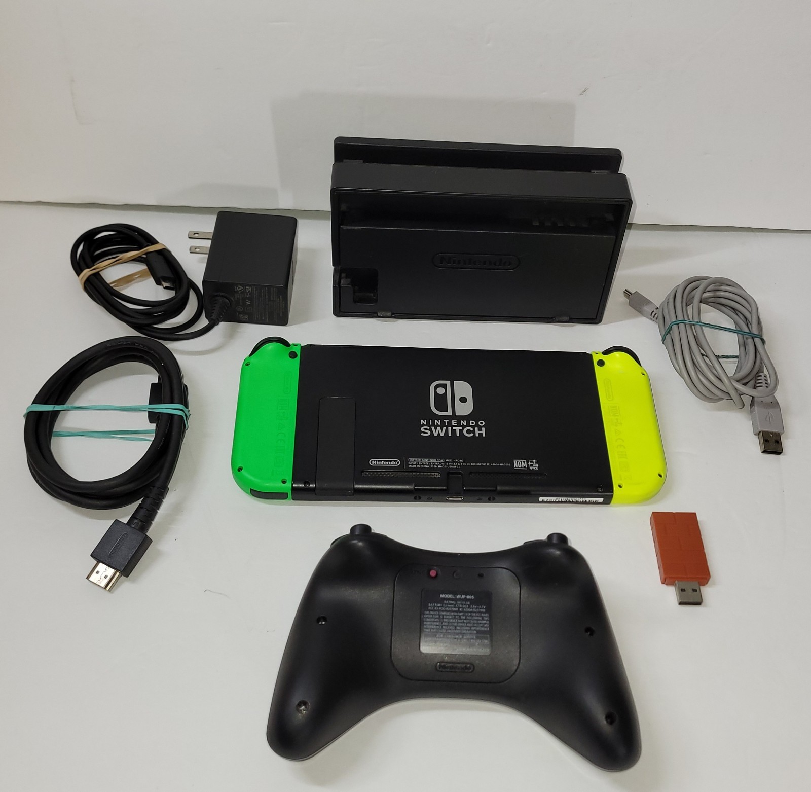 Nintendo Switch Launch Model Bundle w/ Wii U Pro Controller & 8bit-do Adapter