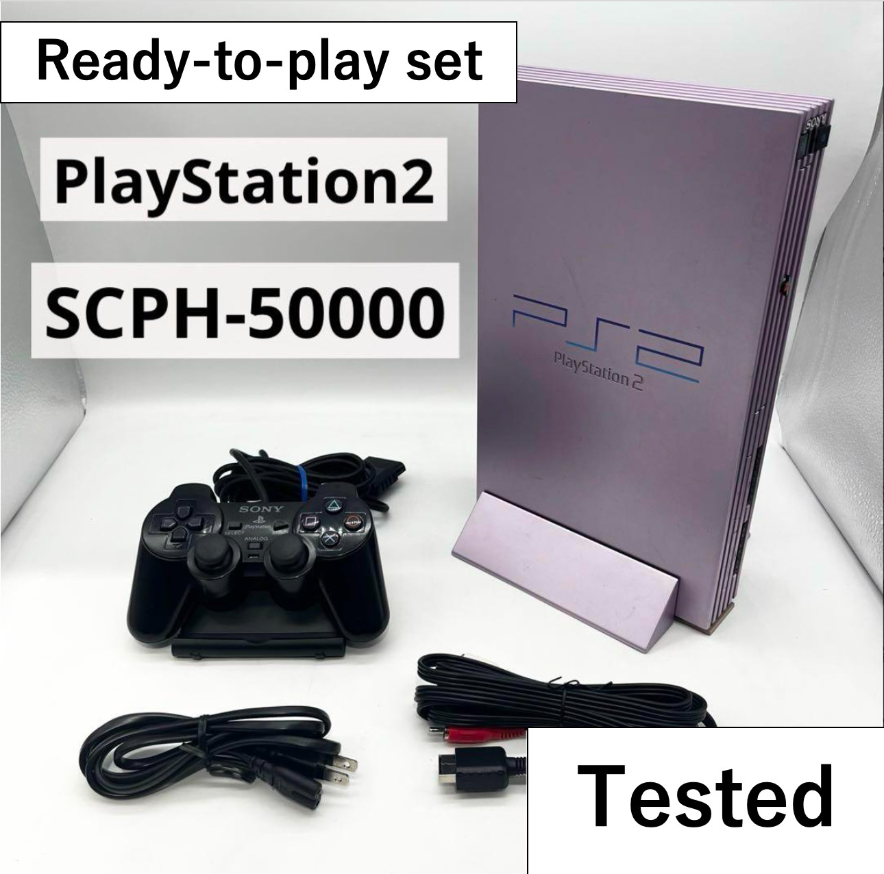 Sony PlayStation 2 PS2 SCPH50000 Sakura Pink Console From Japan Full set Used