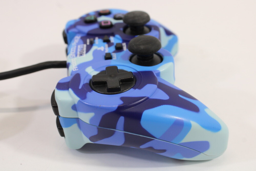 Hori Analog Sindou Pad 2 Controller Camouflage Blue PlayStation 2 DualShock PS2