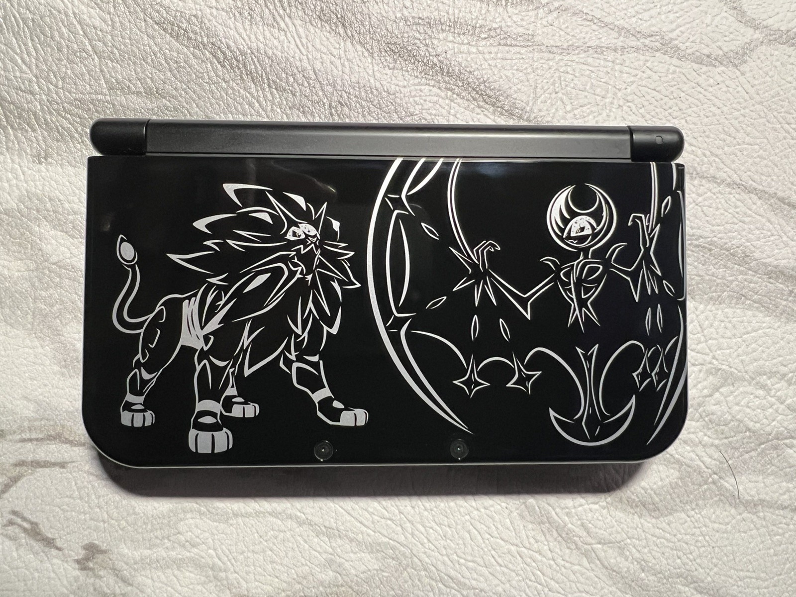 Nintendo 3DS XL Pokemon Solgaleo Lunala Black Edition, with games and charger