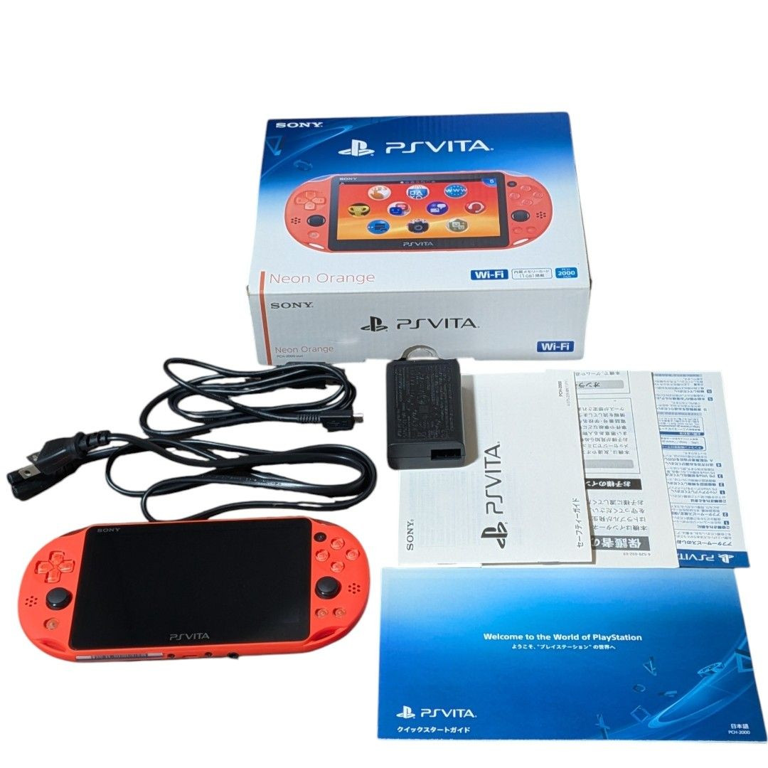 USED PS Playstation vita Wi-Fi model NEON ORANGE PCH-2000 ZA24 From Japan