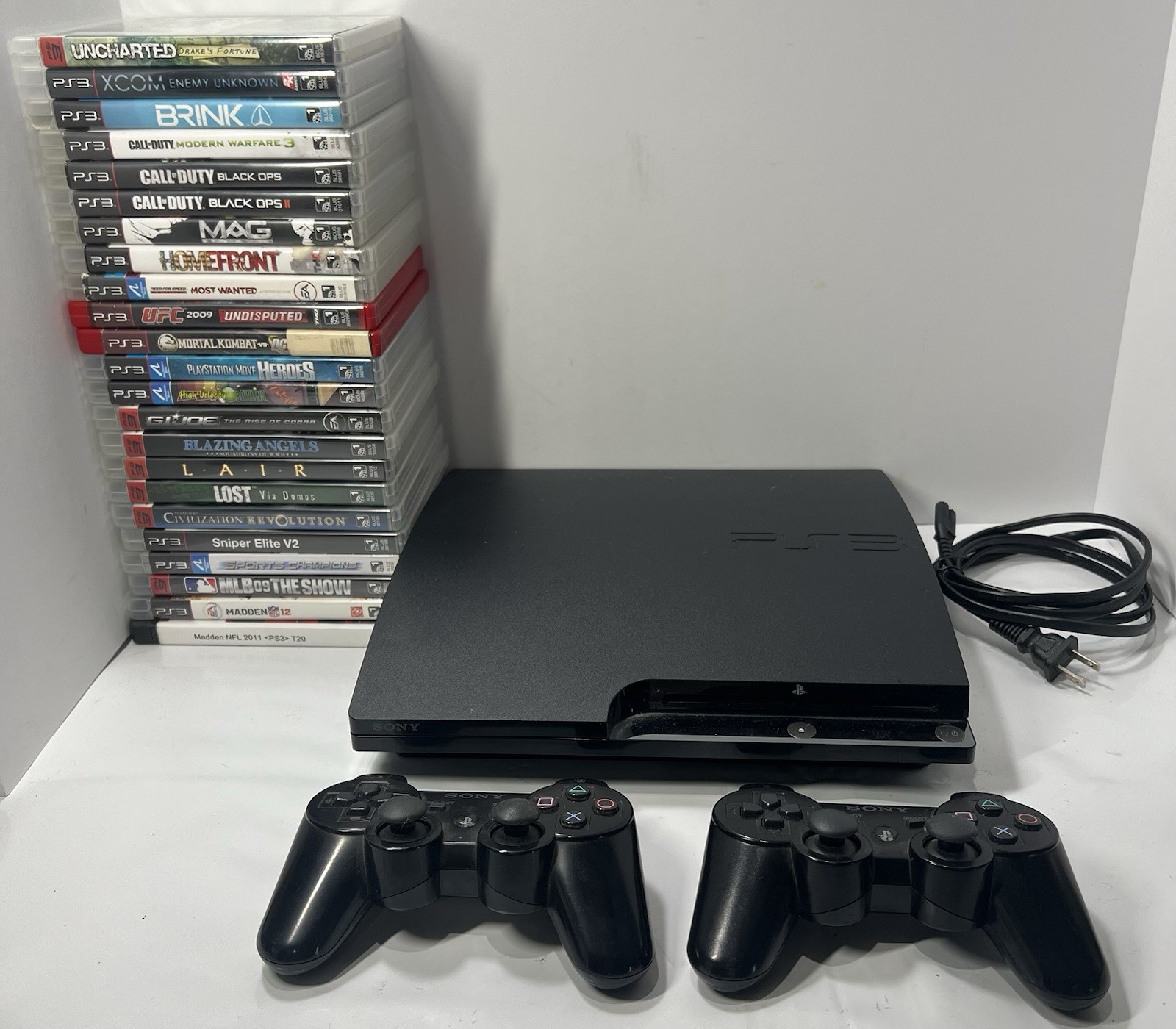 Sony PlayStation 3 Slim 150GB Black Console Call of Duty 23 Mint ConditionGames