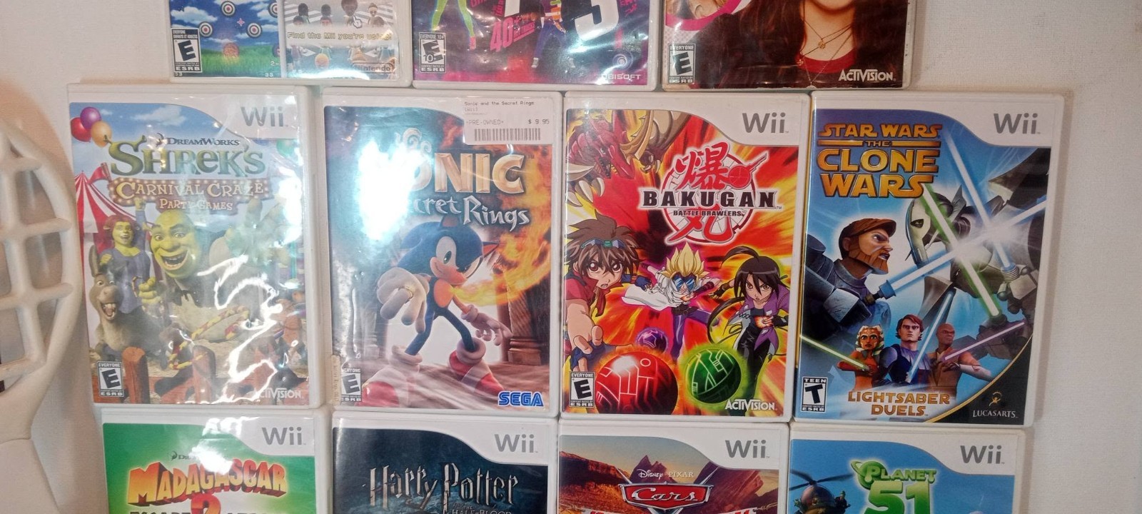 Nintendo Wii RVL-101 USA blue lot of 11 games controllers wireless motion Tested