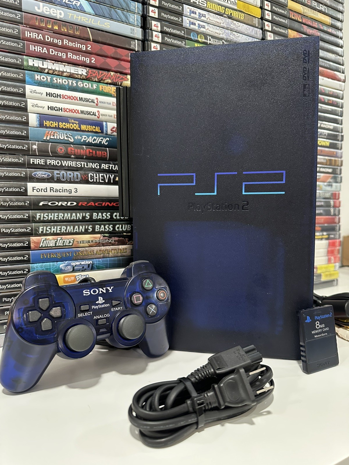 SONY PS2 SCPH-50000 Midnight Blue BB Console HDD Bundle OEM Tested Limited JAP