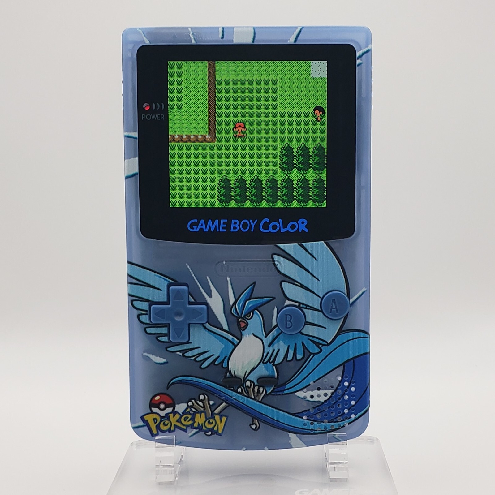 Laminated OLED Screen – Articuno Game Boy Color w/ Case – New Speaker, Recapped