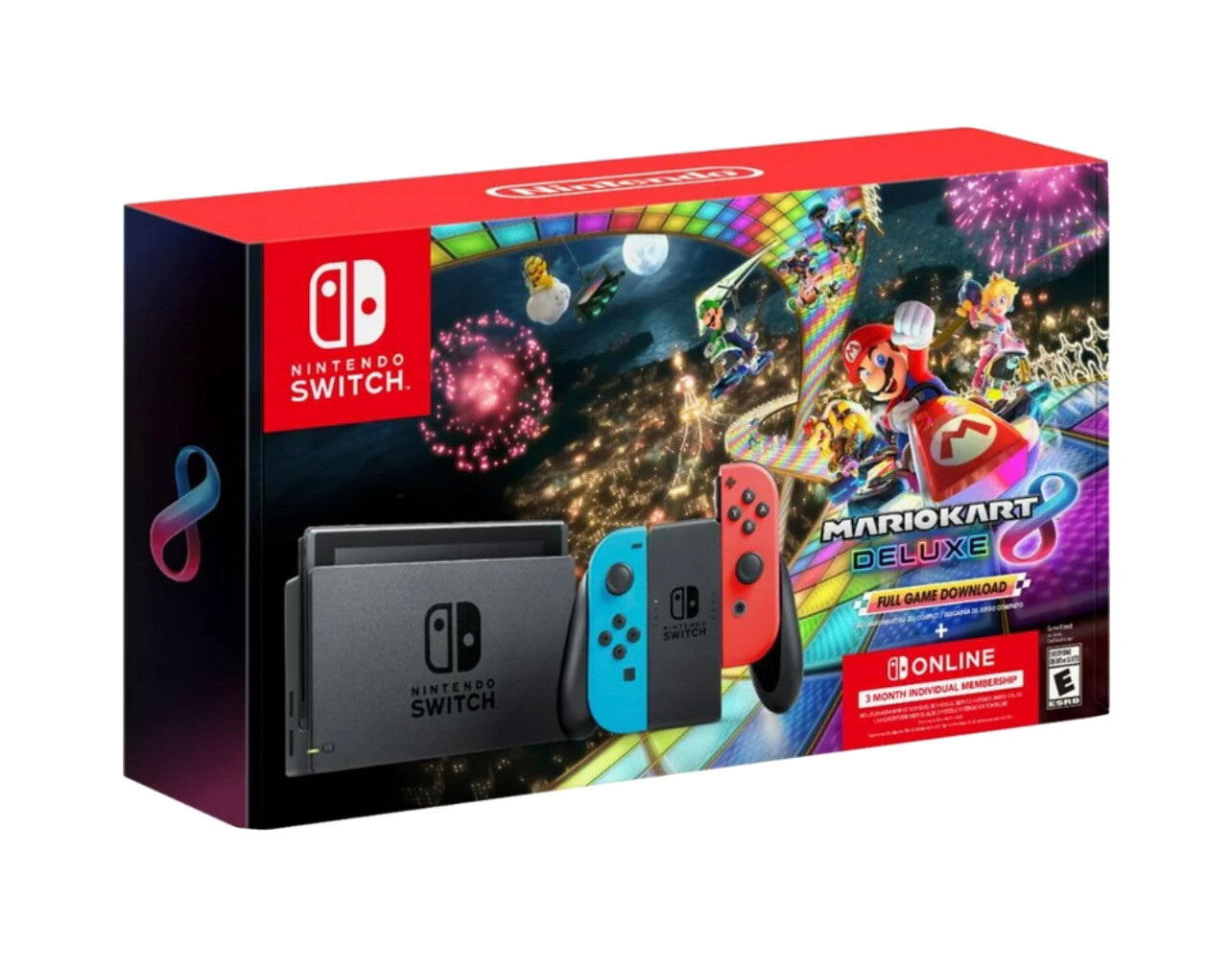 NINTENDO SWITCH With Mario Kart 8 Deluxe + FREE 3 Month Switch ONLINE MEMBERSHIP