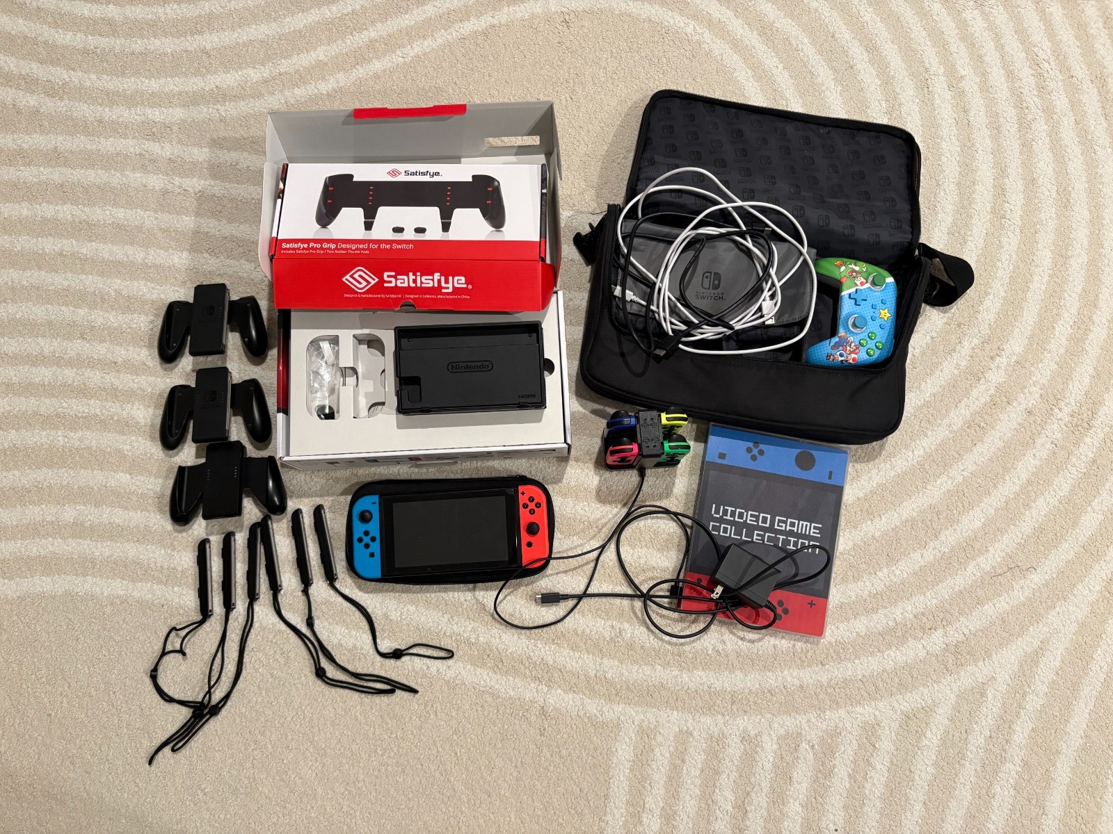 Big Nintendo Switch Complete Bundle – 6 genuine joy cons – 1tb micro sd + more!