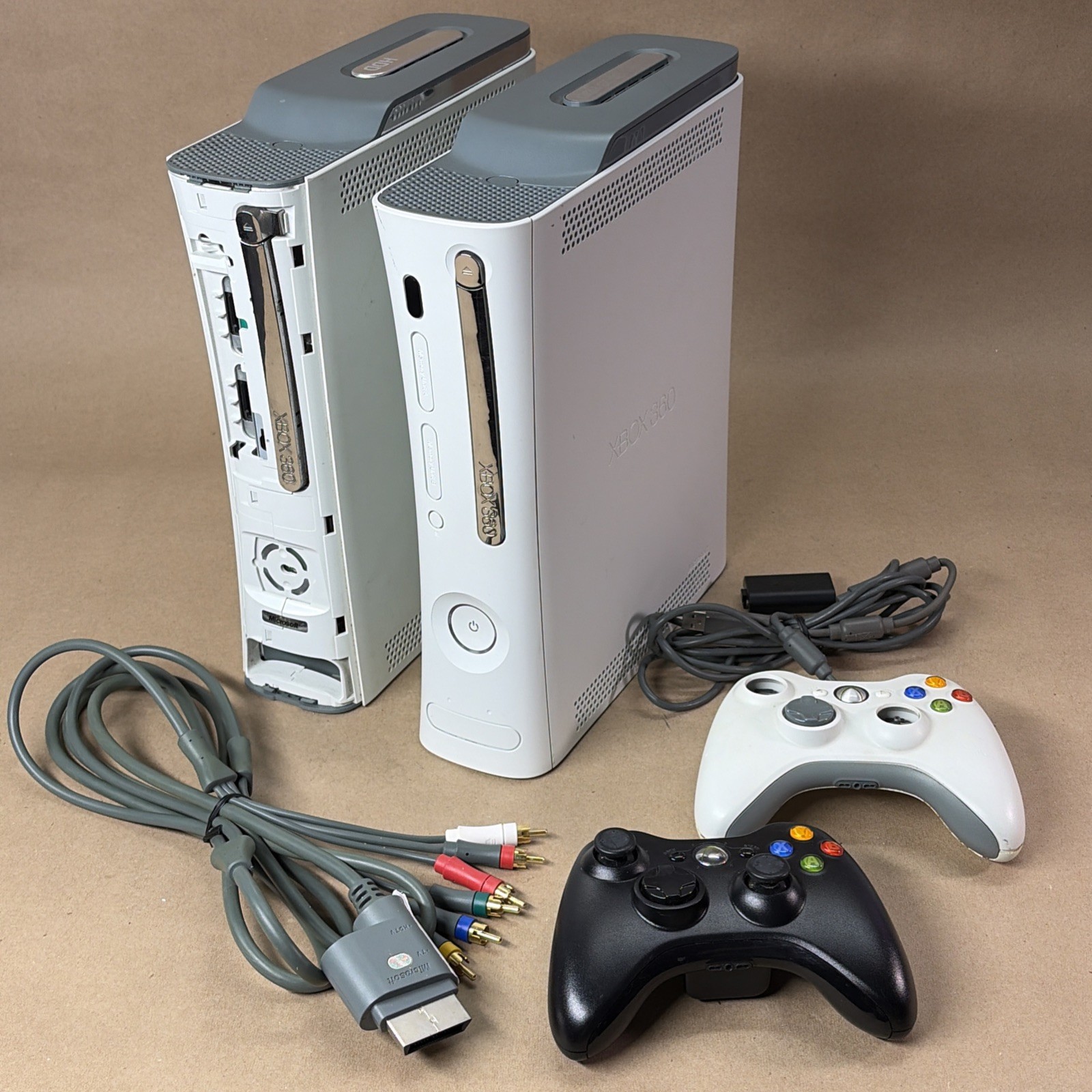FOR PARTS Microsoft Xbox 360 Consoles Lot of 2 with HDD Untested