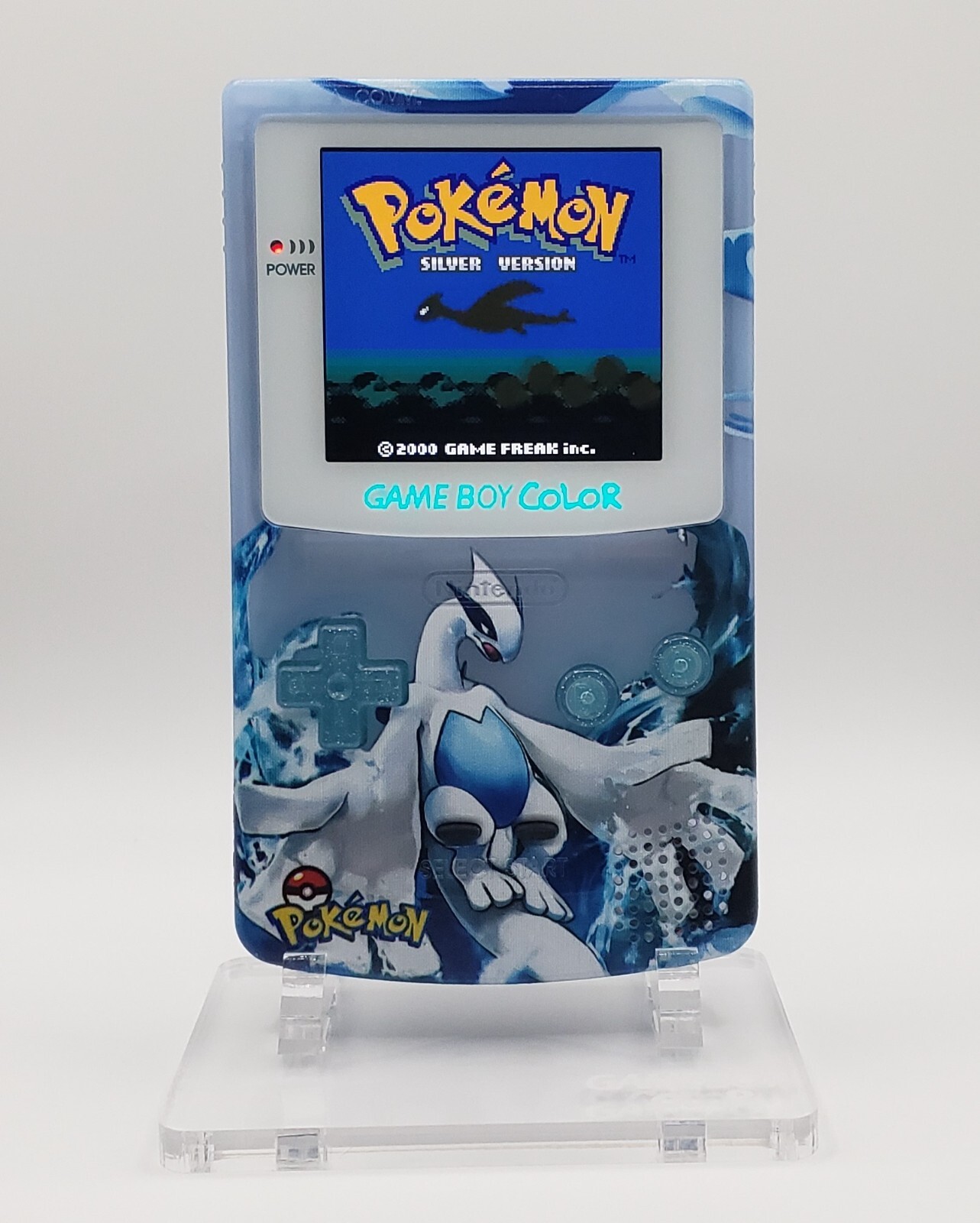 Laminated OLED Screen – Lugia Game Boy Color – New Speaker, Recapped, Silver