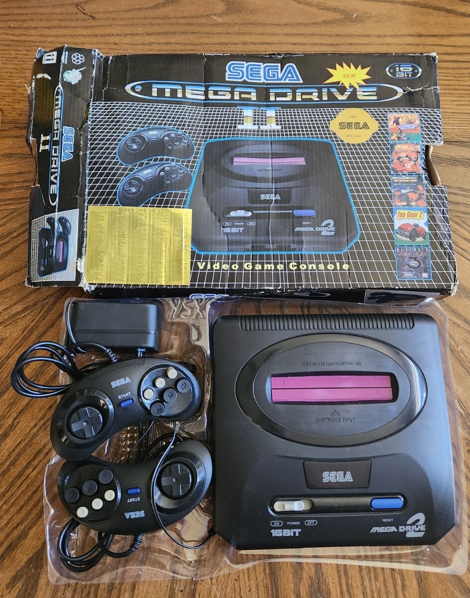 Sega Mega Drive 2 16 BIT Super 368 In 1 Console System Built-in Games UK Plug