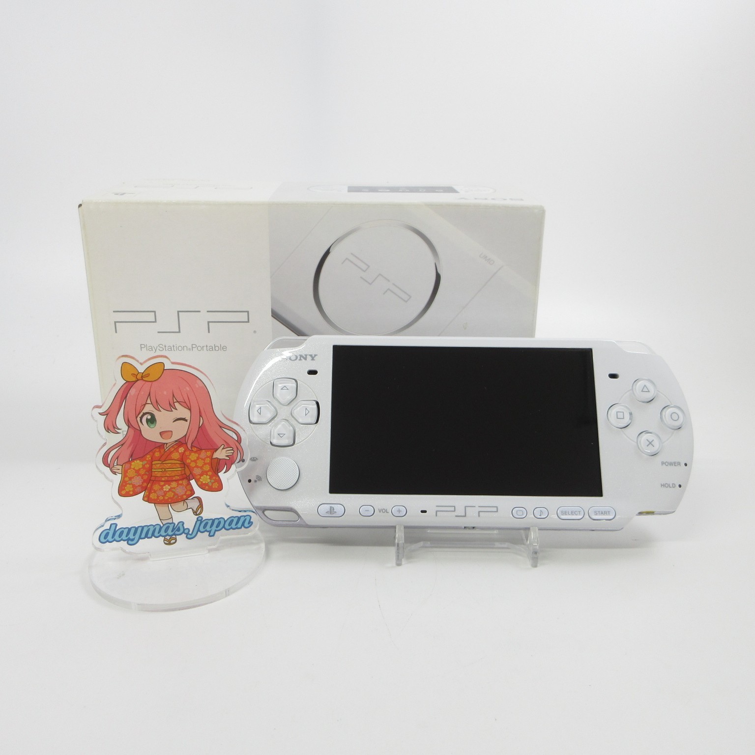 【Near Mint】Sony PSP-3000 Pearl White Console No Battery Japan Ver. #DEN2/08/0602