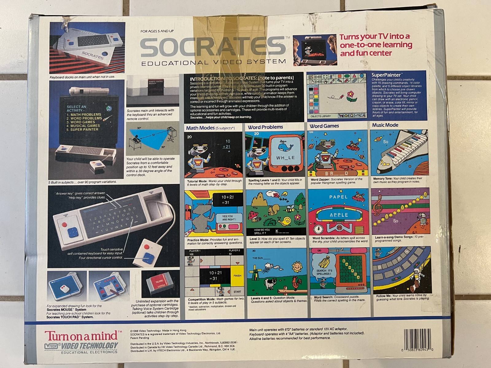 Vintage Rare Socrates Educational Video System VTECH 1998 w/ Box. Untested