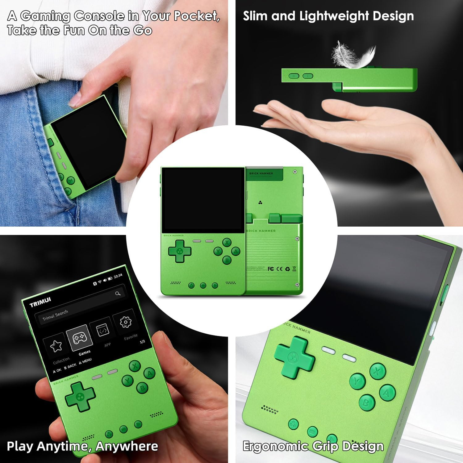 Trimui Brick Hammer Handheld Game Console with 3.2 Inch IPS Screen and 3000Mah B
