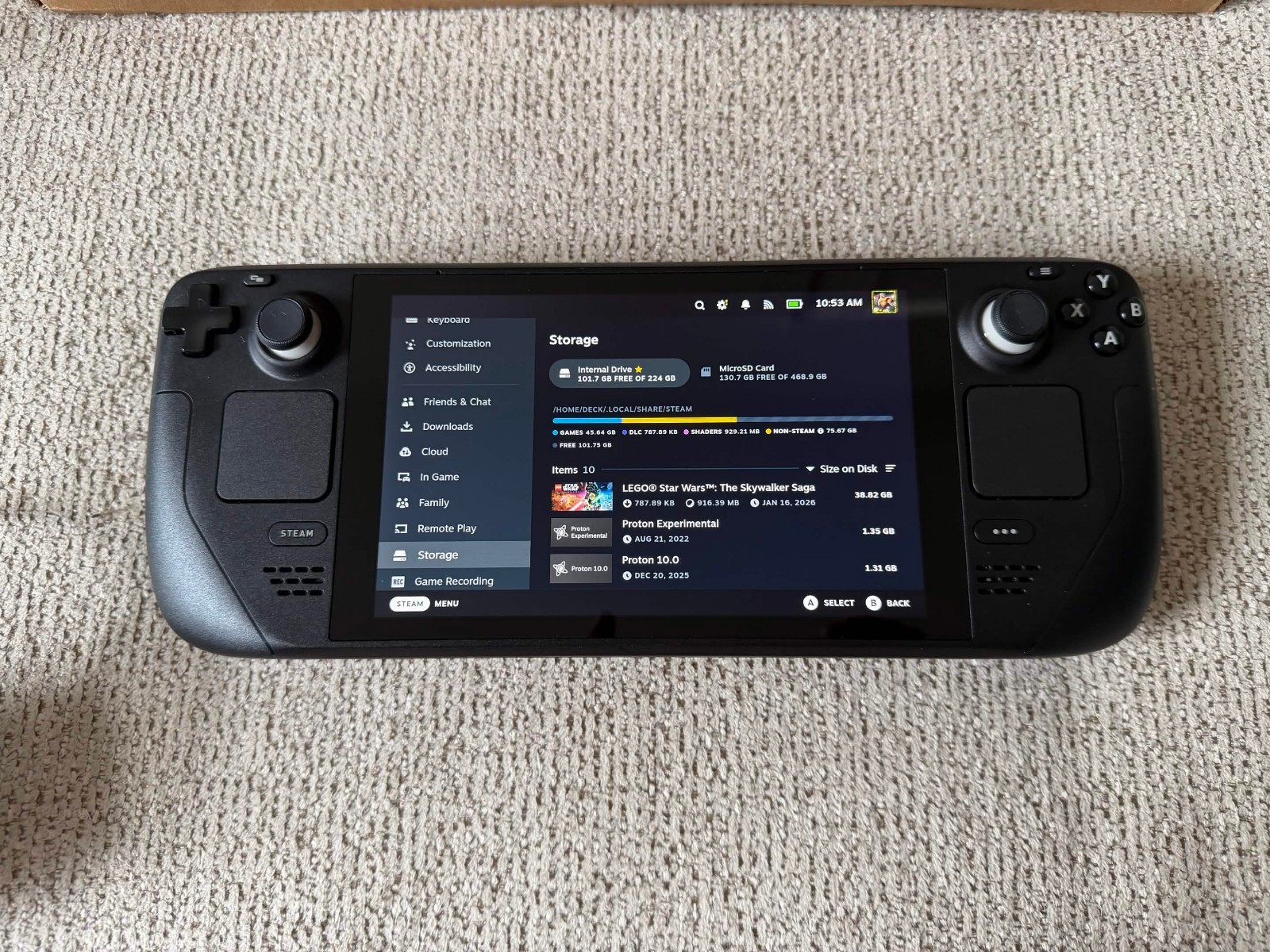 Steam Deck LCD 256GB Original Packaging + 512GB SD Card + Jsaux Docking Station