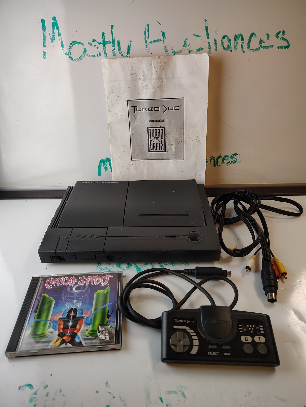 TurboGrafx-CD/TurboDuo Launch Edition Black Console w/ Ninja Spirit -No Charger