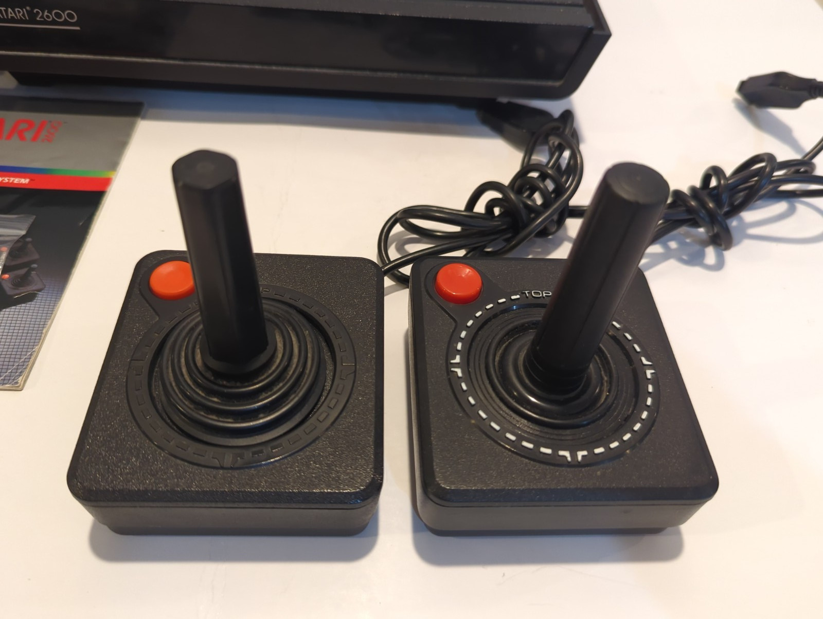 Atari 2600 Vader Black Console Bundle Cleaned Tested With 7 Games, two joysticks