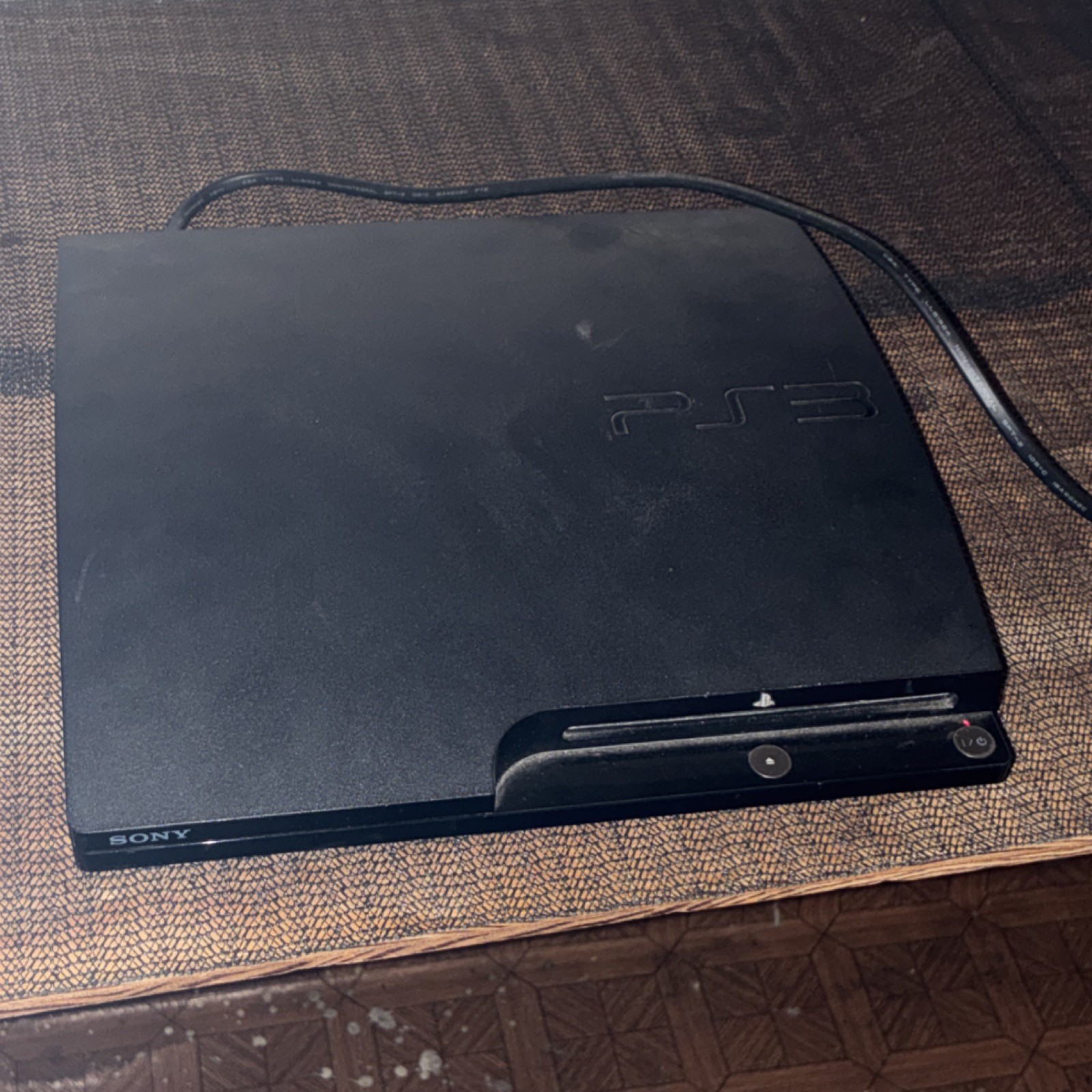 Sony PlayStation 3 Slim Console Black with cord no controller, Blu-Ray HDMI USB