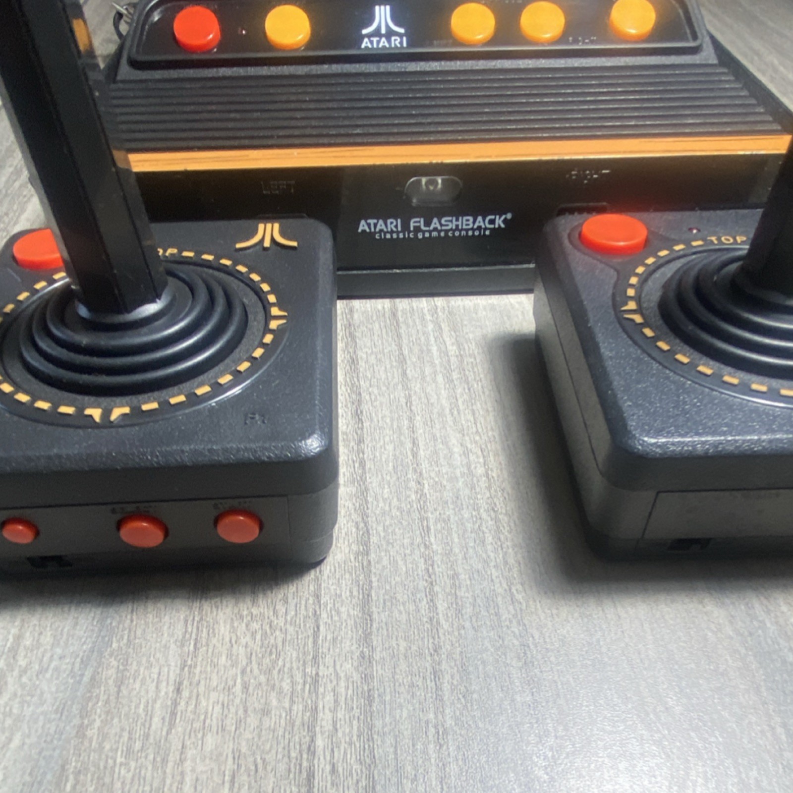Atari Flashback Classic Game Console Black Orange Two Wired Controllers