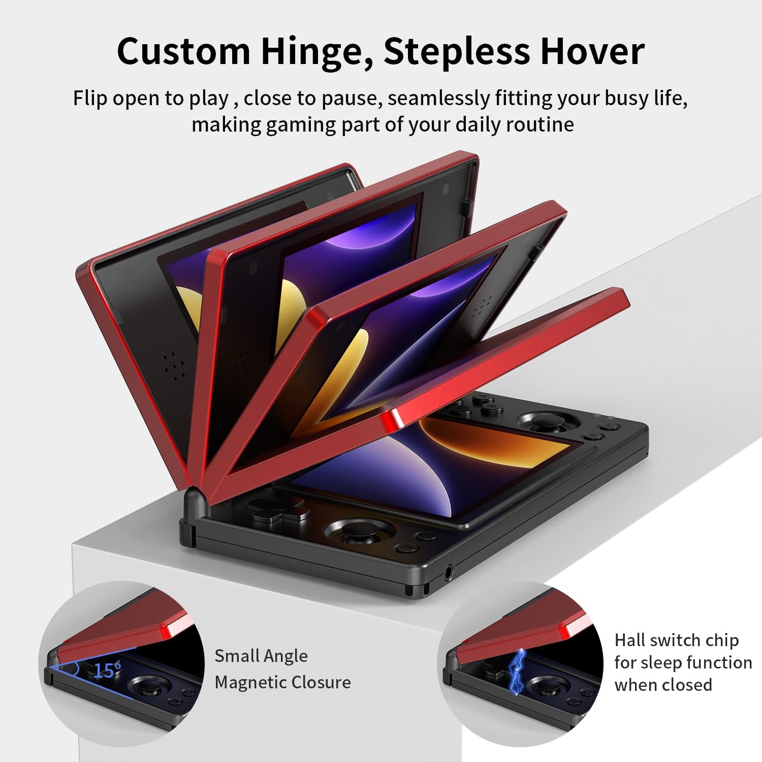 RG DS Flip Retro Handheld Game Console , RGDS 4.0 Inch Dual IPS Touch Screen …