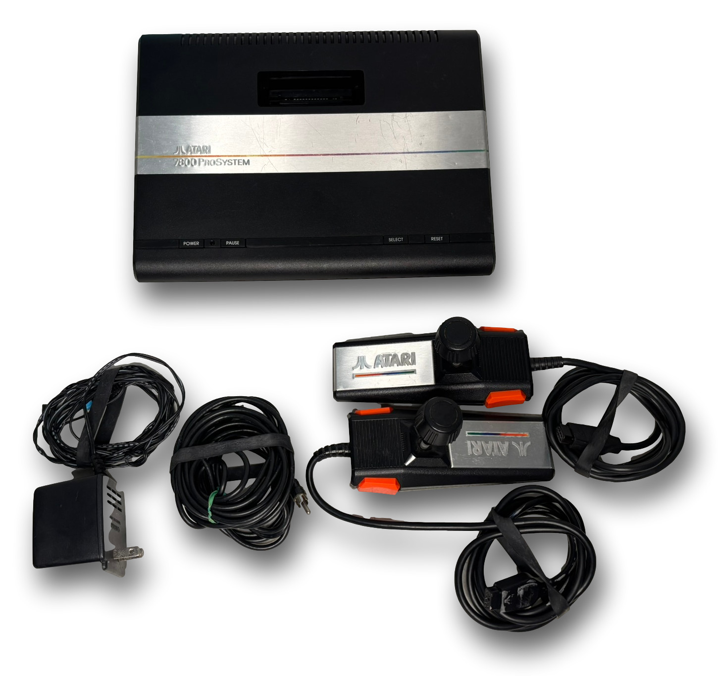 Atari 7800 ProSystem Console 2 OEM Controllers All Cords